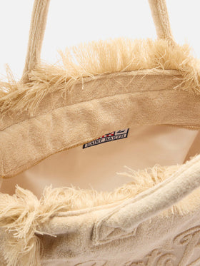 Beige solid color terry effect Vanity regular bag