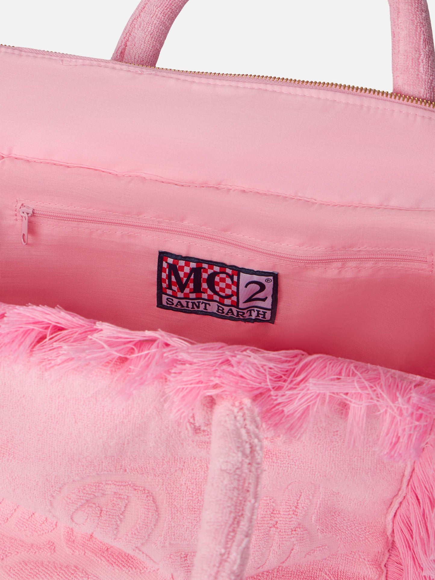 Vanity Terry pink tote bag  with embossed logo