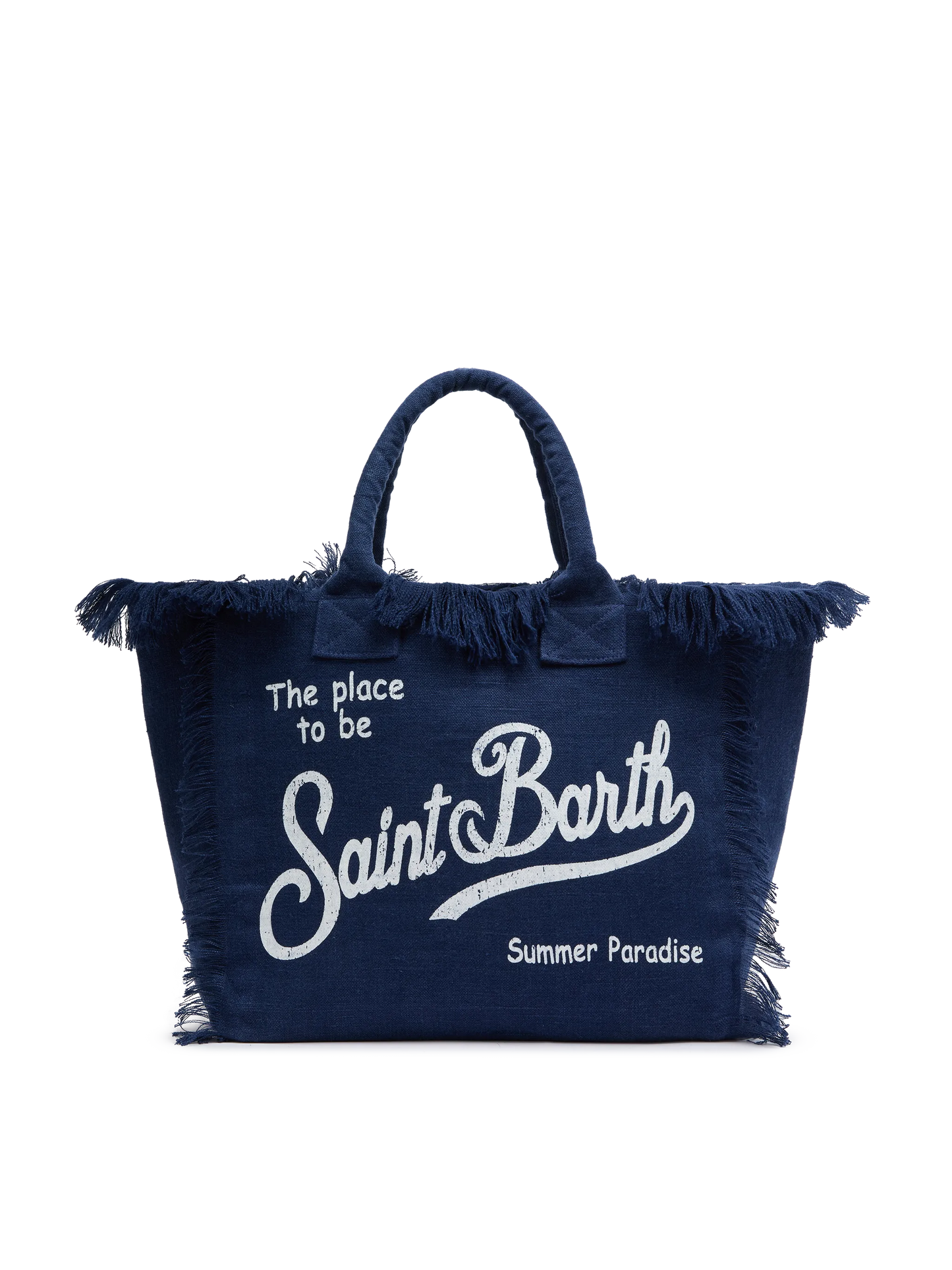 Vanity navy blue linen shoulder bag - MC2 Saint Barth