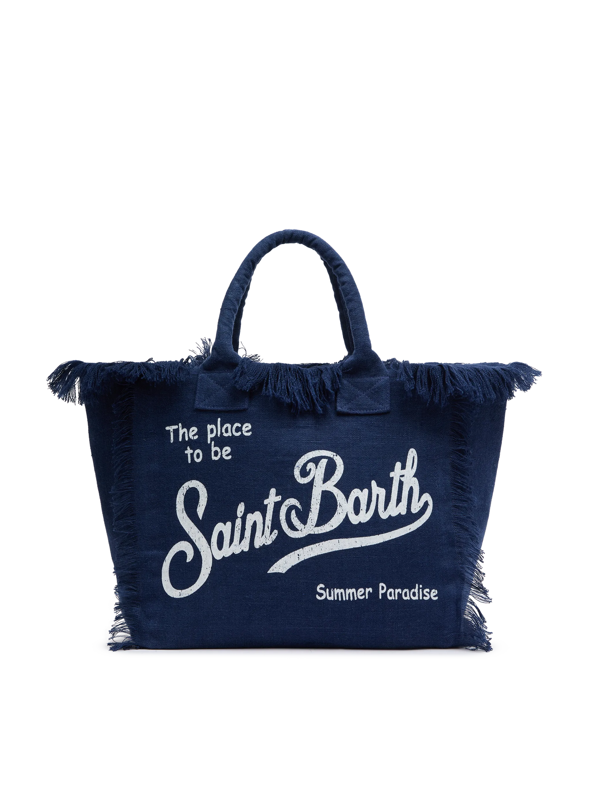 Vanity navy blue linen shoulder bag - MC2 Saint Barth