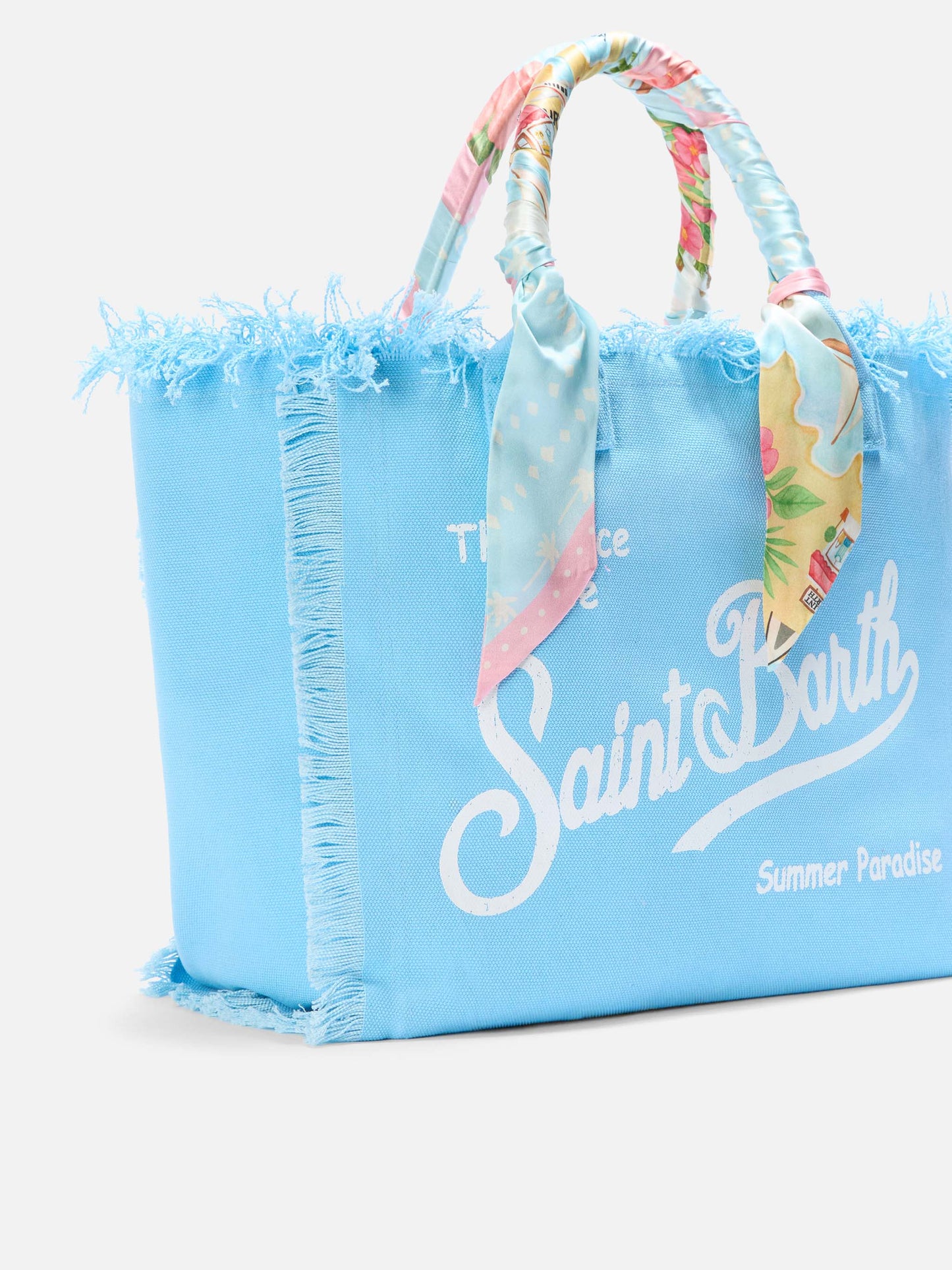 Light blue Canvas Vanity regular bag with removable twill