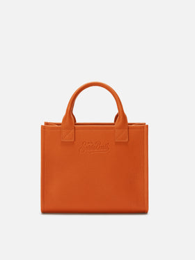 Borsa a spalla Vanity Bag Midi in pelle martellata orange