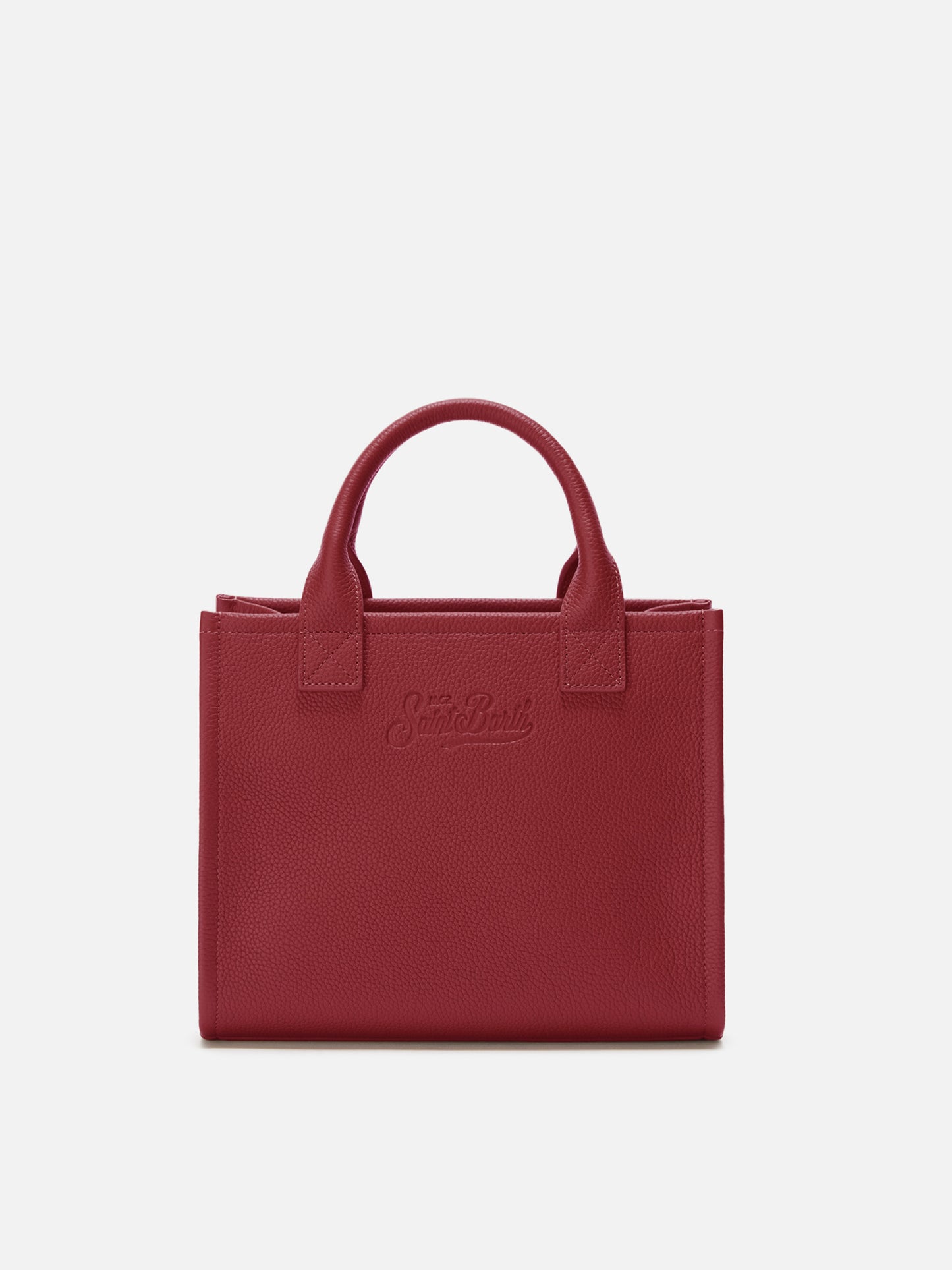 Borsa a spalla Vanity Bag Midi in pelle martellata bordeaux