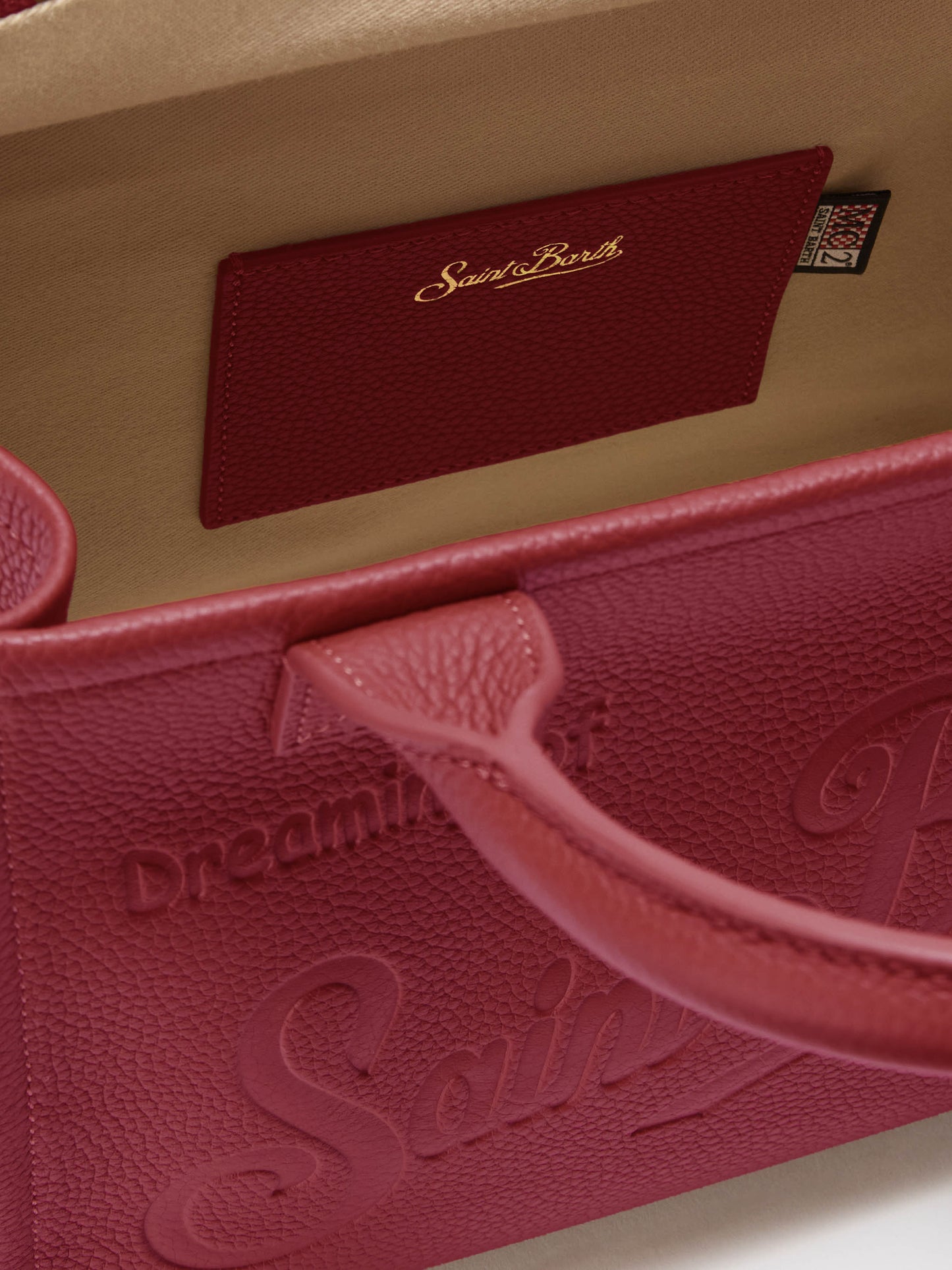 Borsa a spalla Vanity Bag Midi in pelle martellata bordeaux
