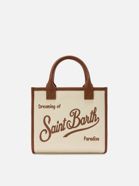 Borsa Vanity medium in canvas e pelle martellata
