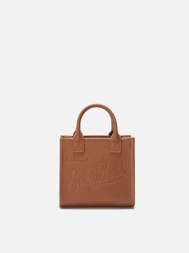 Vanity Bag Mini Shoulder Bag in camel hammered leather