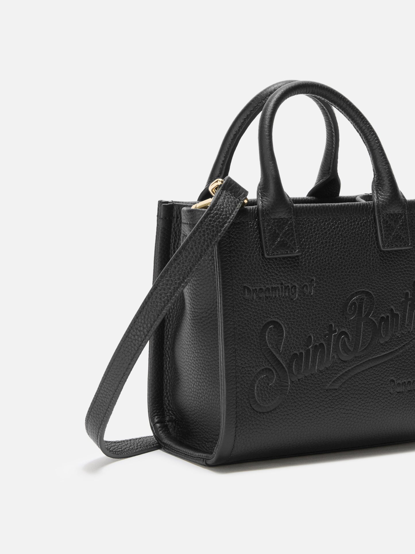 Vanity Bag Mini Shoulder Bag in black hammered leather