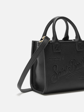 Vanity Bag Mini Shoulder Bag in black hammered leather