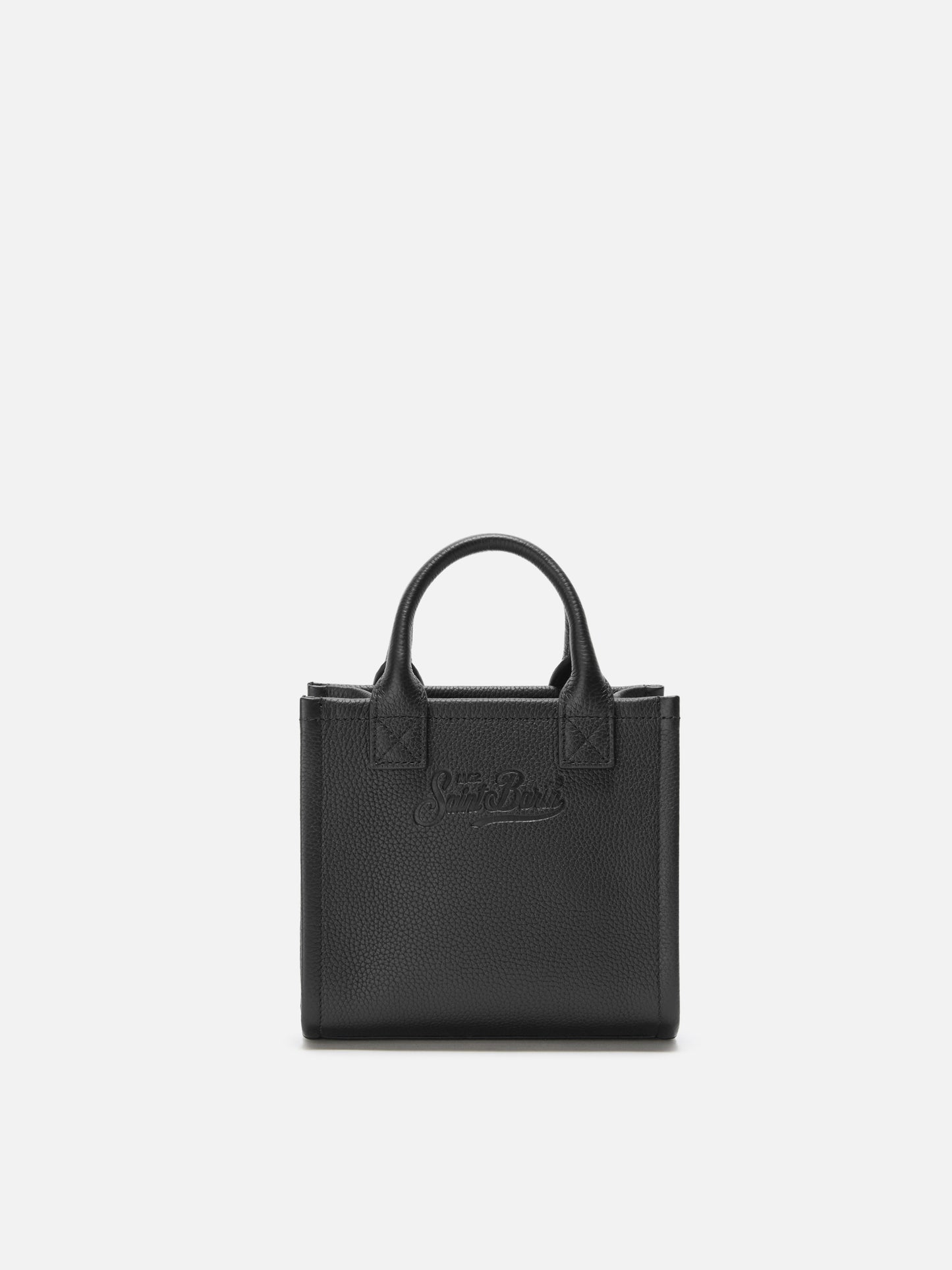 Vanity Bag Mini Shoulder Bag in black hammered leather