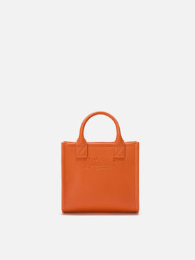 Vanity Bag Mini Shoulder Bag in orange hammered leather
