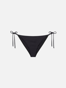 Braguita de bikini Virgo con lazos laterales en negro liso 