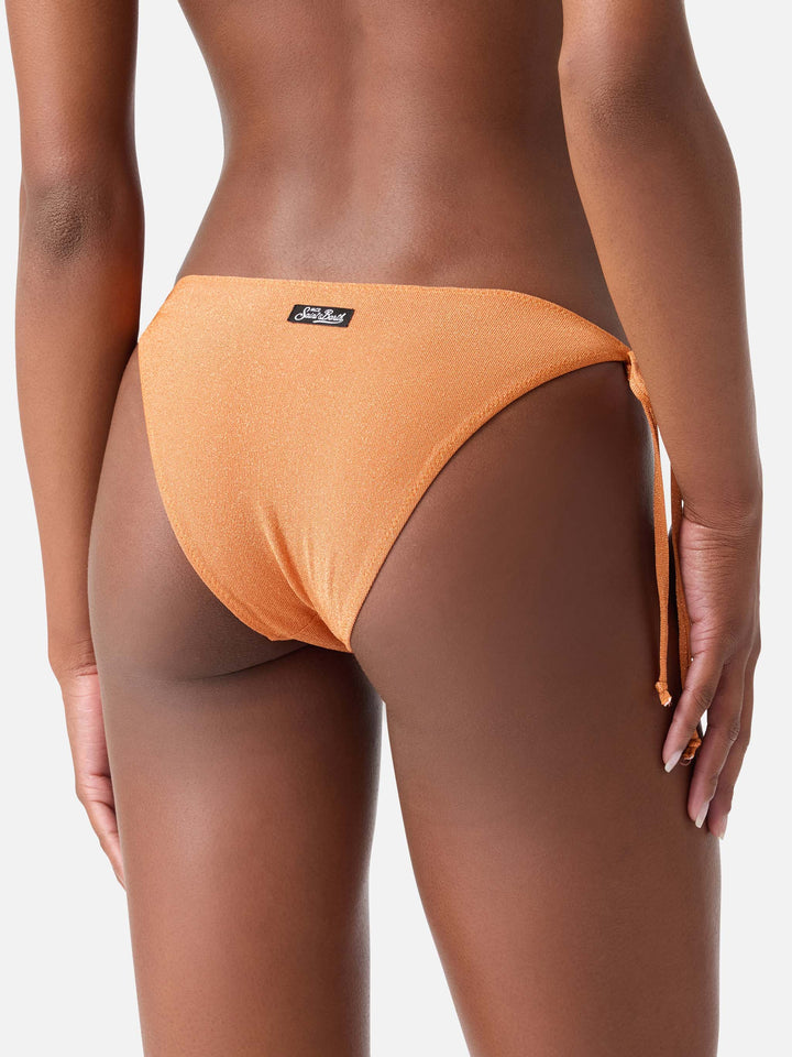 Slip mare Virgo arancione in lurex tinta unita