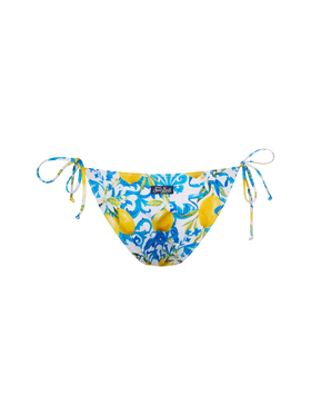 Virgo classic swim briefs with majolica print
