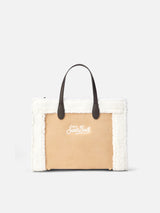 Beige Vivian handbag with sherpa details