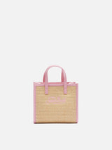 Beige Vivian Mini Strohhandtasche