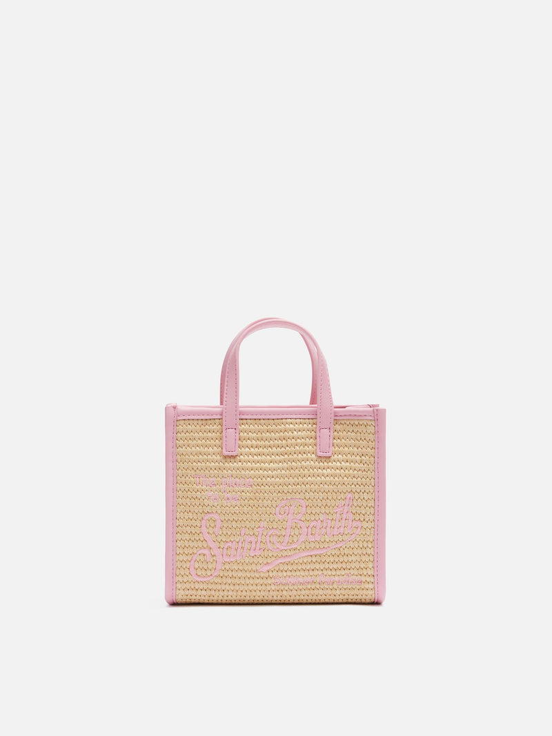 Beige Vivian Mini Straw handbag