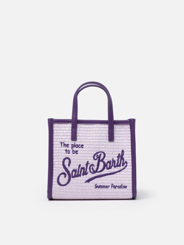 Lilac Mini Vivian Straw handbag