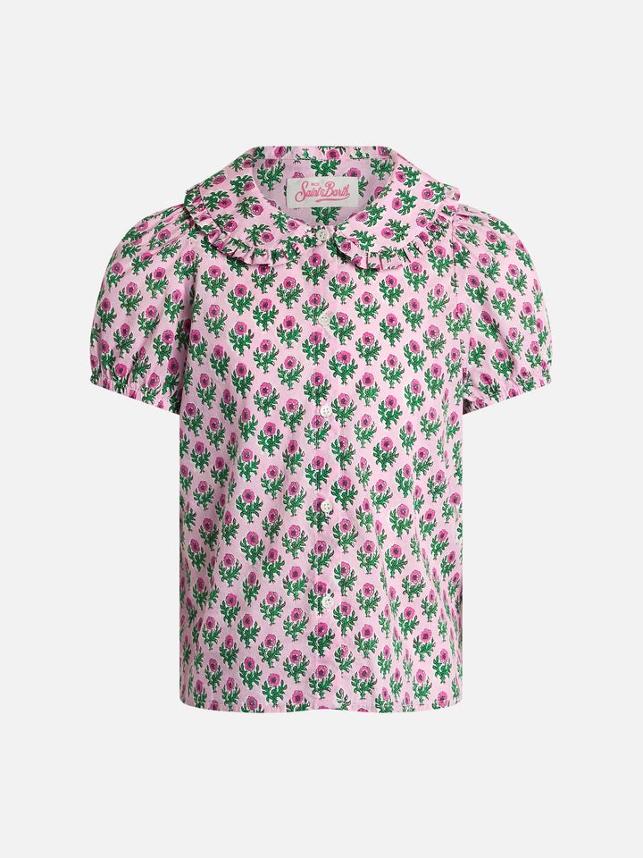Maglione boxy da bambina Violan Jr con stampa fiori