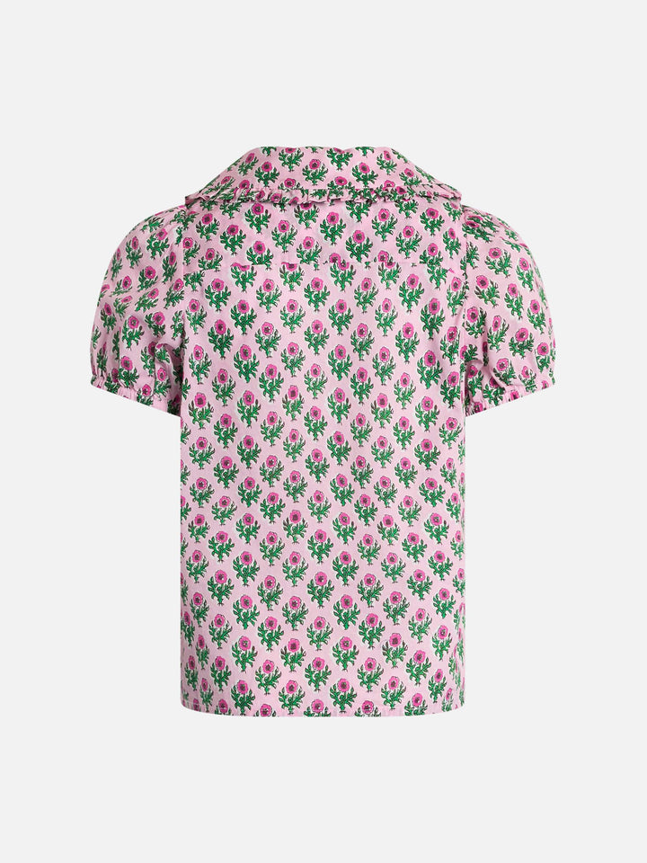 Maglione boxy da bambina Violan Jr con stampa fiori