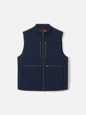 Man navy blue stretch fabric padded vest Vonn