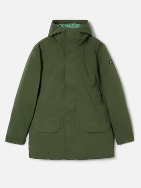 Man military green hooded parka Voyager with bandanna print