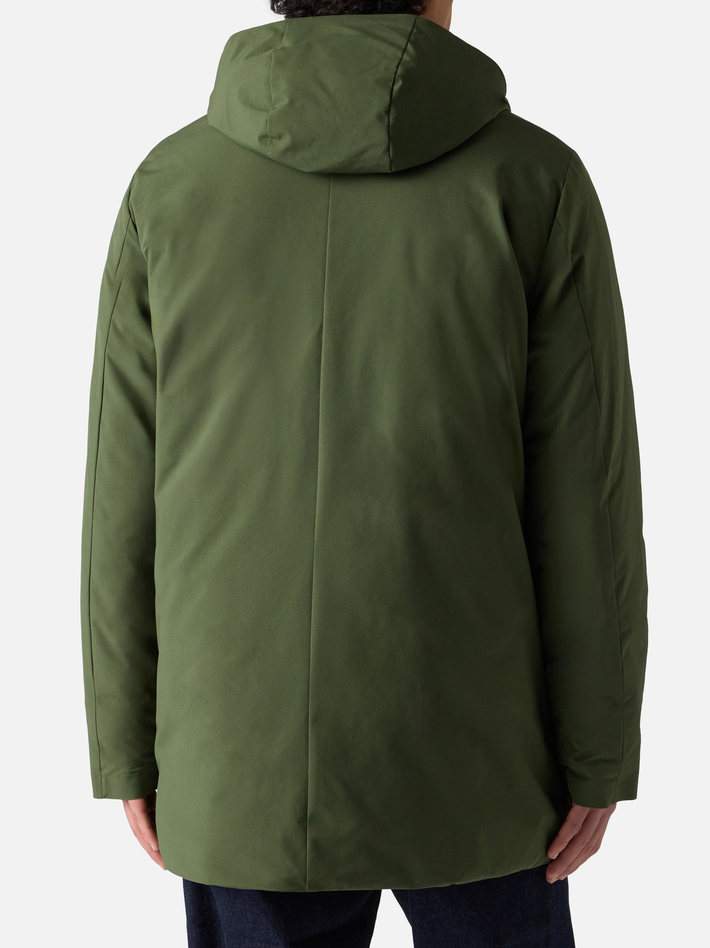 Man military green hooded parka Voyager with bandanna print