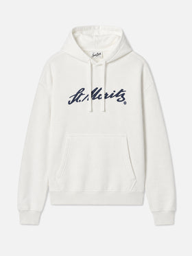 Sweat à capuche Virginia en coton blanc avec broderie St. Moritz | ST. MORITZ SPECIAL EDITION 