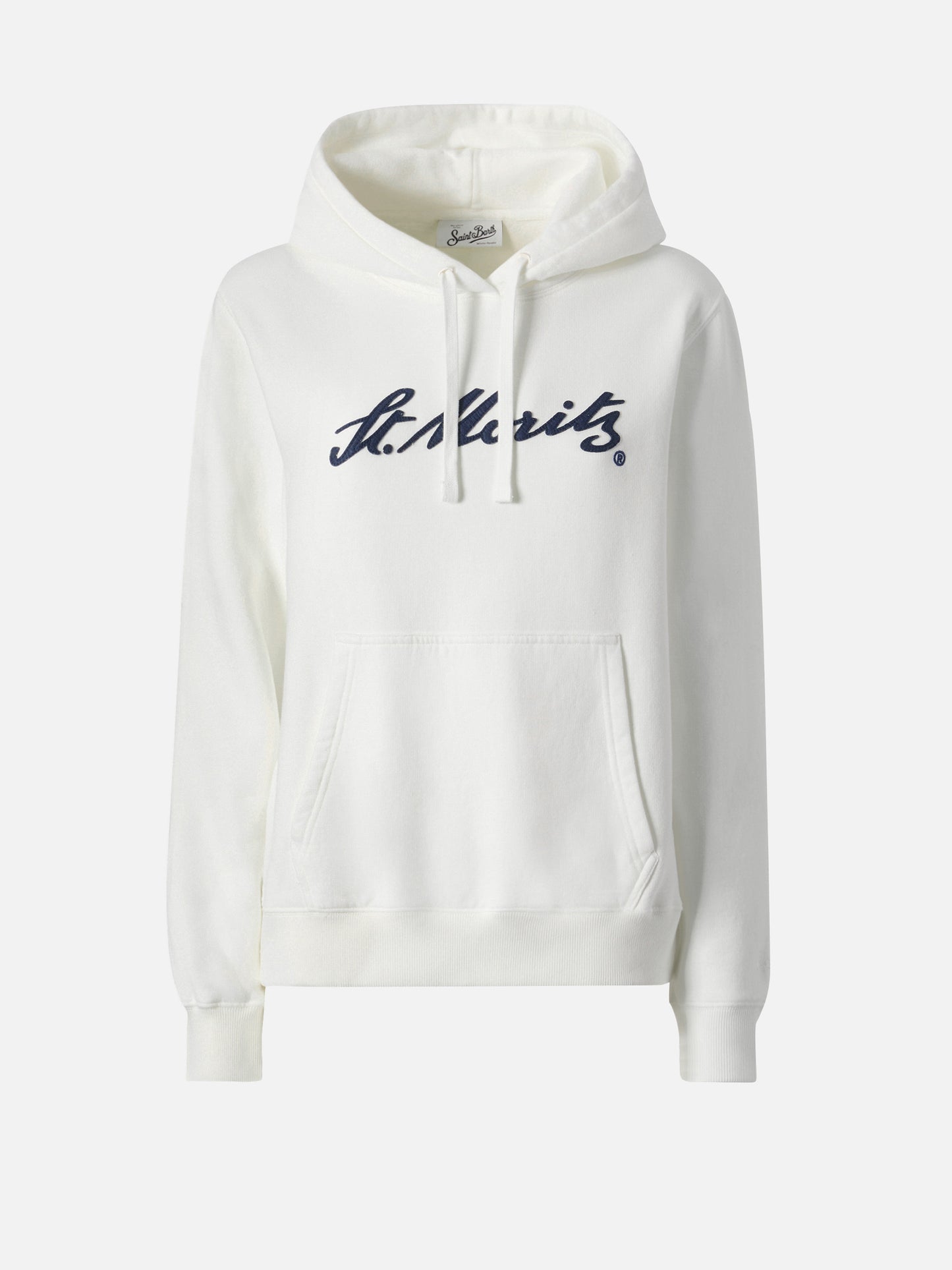 Felpa Virginia in cotone bianco con ricamo St. Moritz | ST. MORITZ SPECIAL EDITION