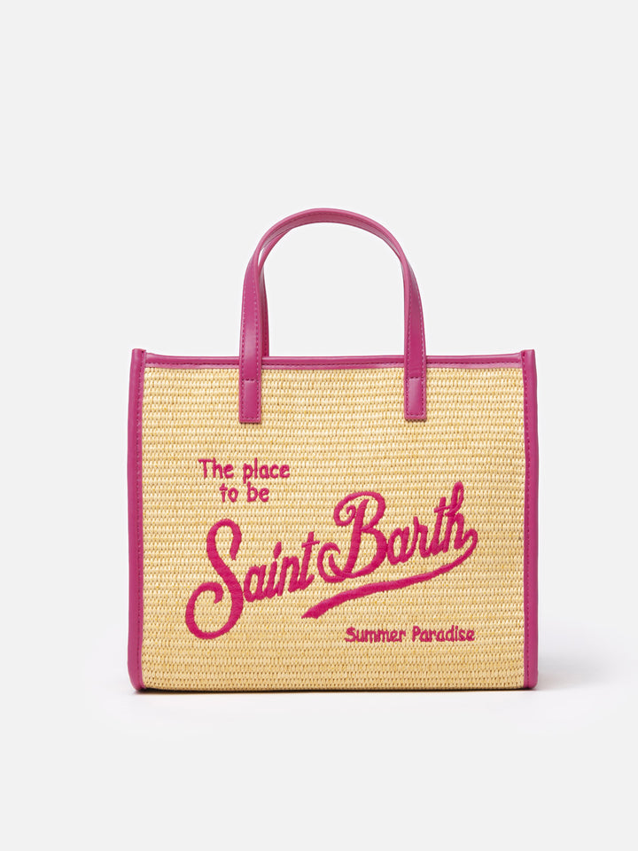 Beige Midi Vivian Straw handbag