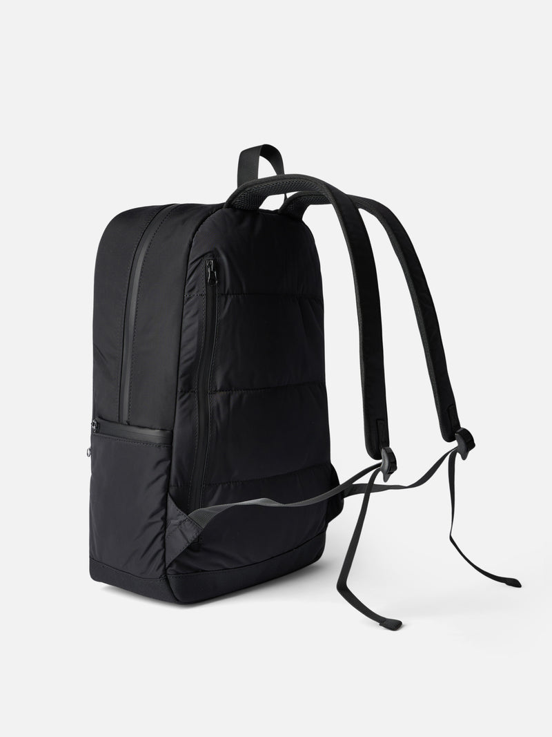 Black nylon backpack with zipped pockets