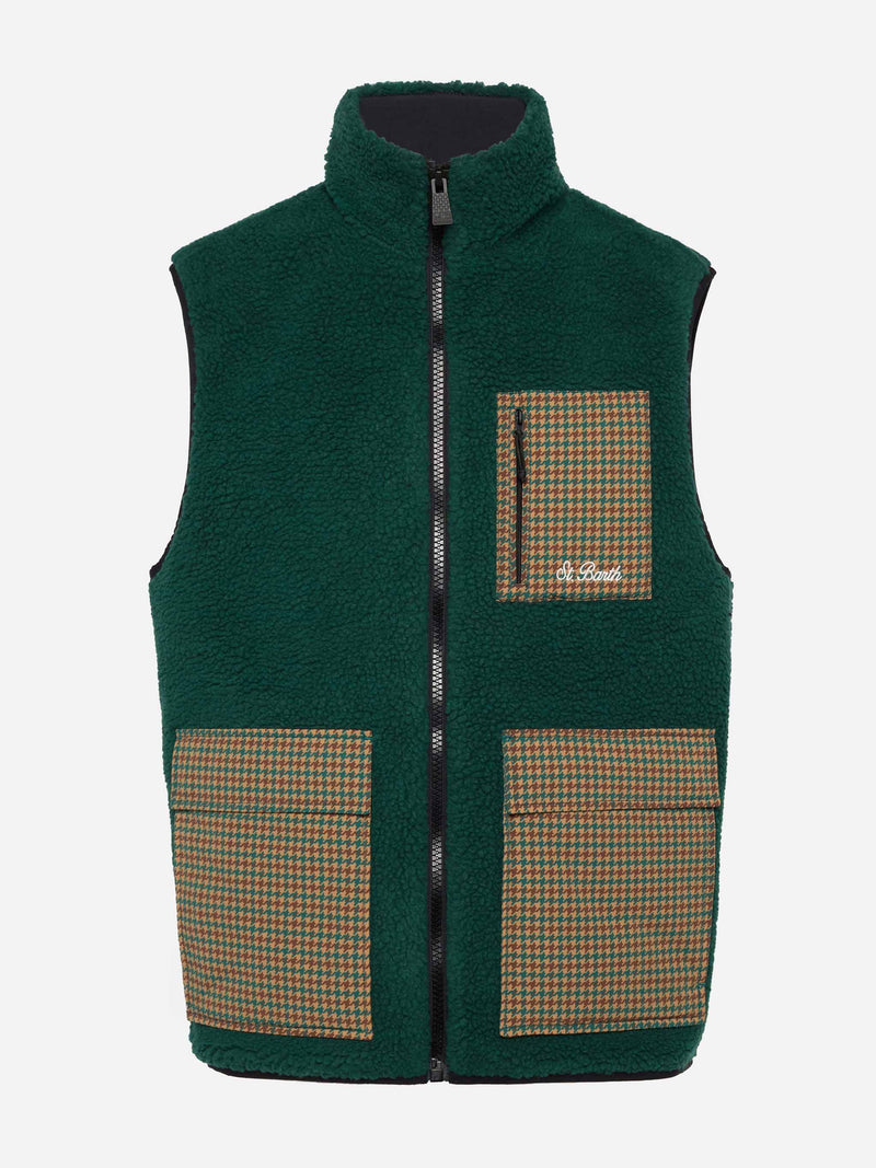 Gilet teddy da uomo Wanaka con stampa pied de poul