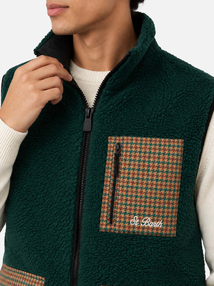 Chaleco sherpa Wanaka con motivo pied de poule 