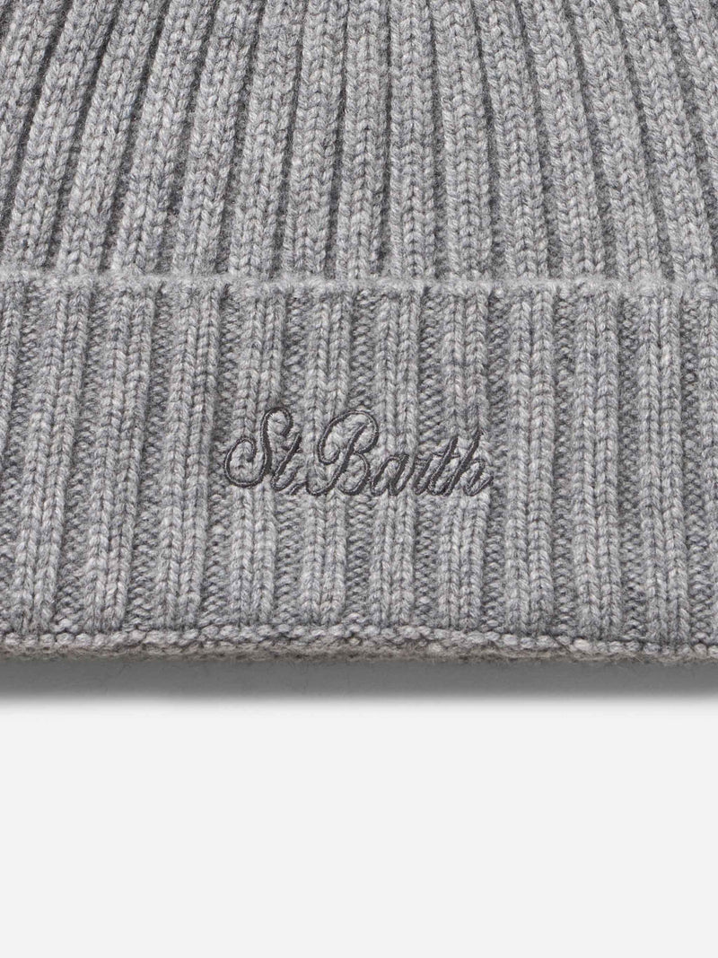 Cappello da uomo in puro cashmere grigio mélange Wengen