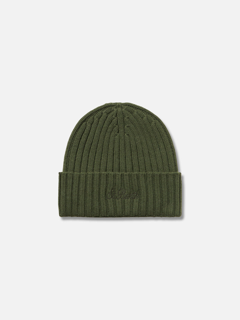 Man military green cashmere blend hat Wengen