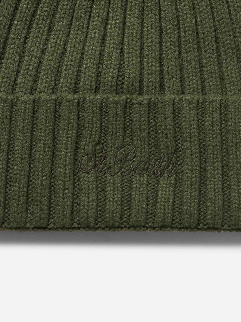 Man military green cashmere blend hat Wengen