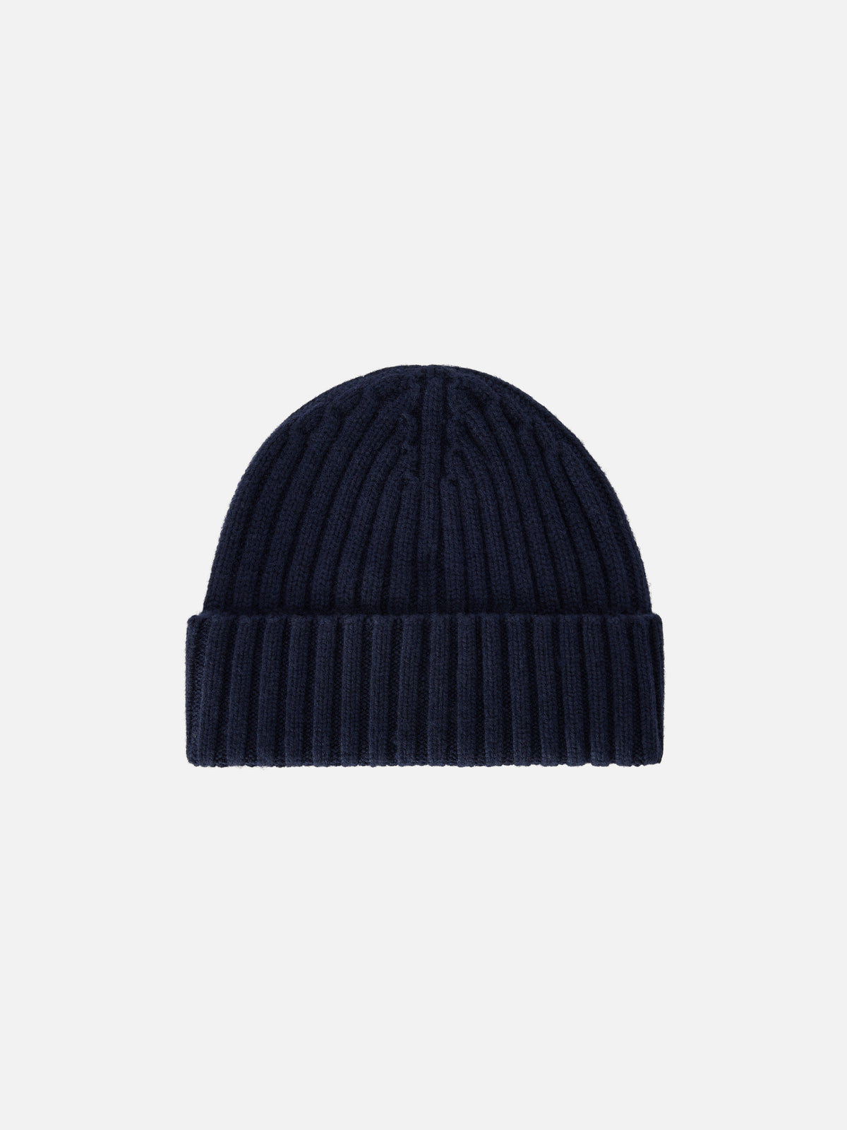 Marineblaue blue Wengen-Beanie mit St. Barth-Stickerei 