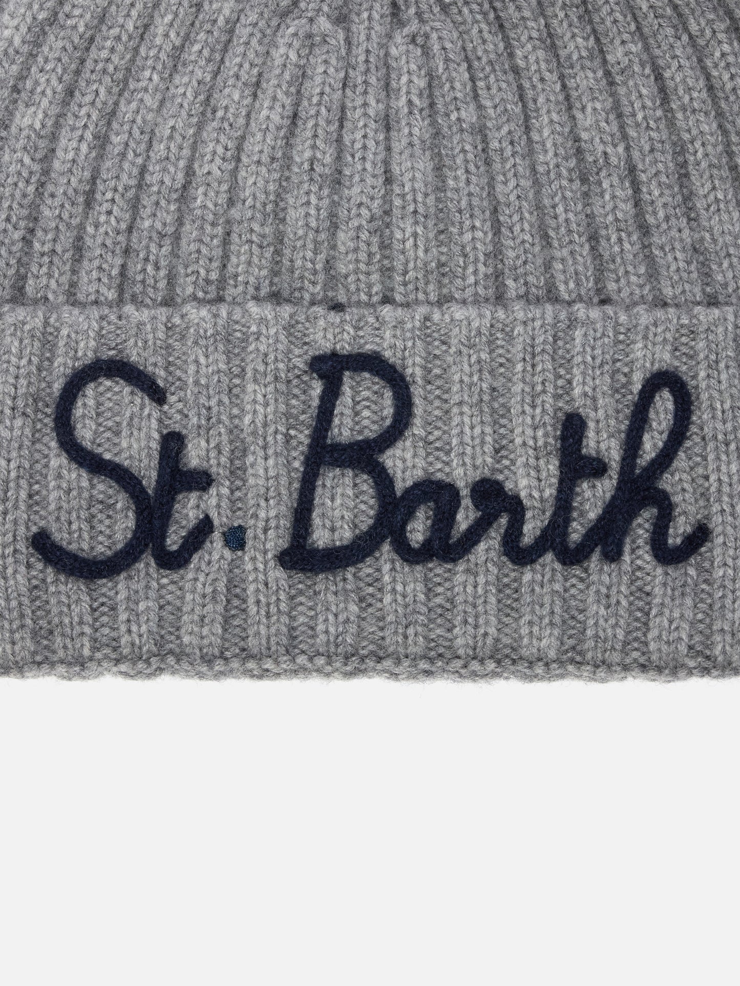 Wengen beanie in cashmere blend in grey with St. Barth embroidery