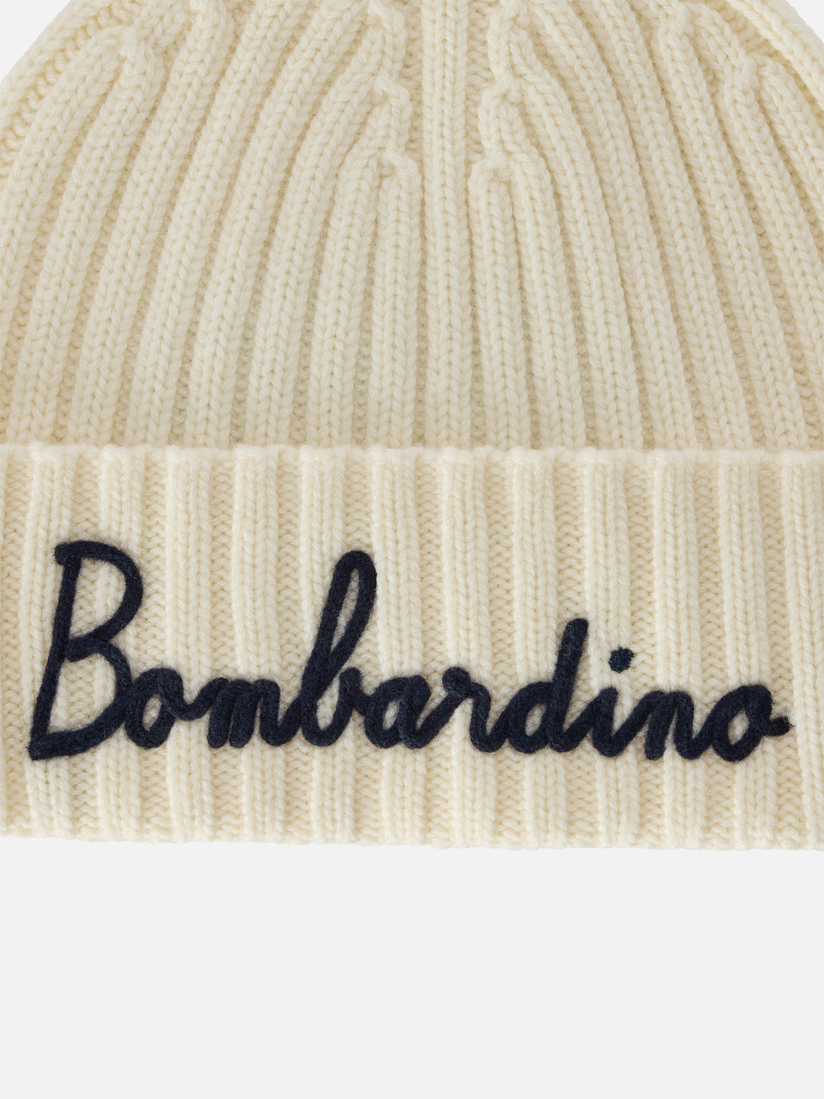 Off white Wengen beanie with Bombardino embroidery