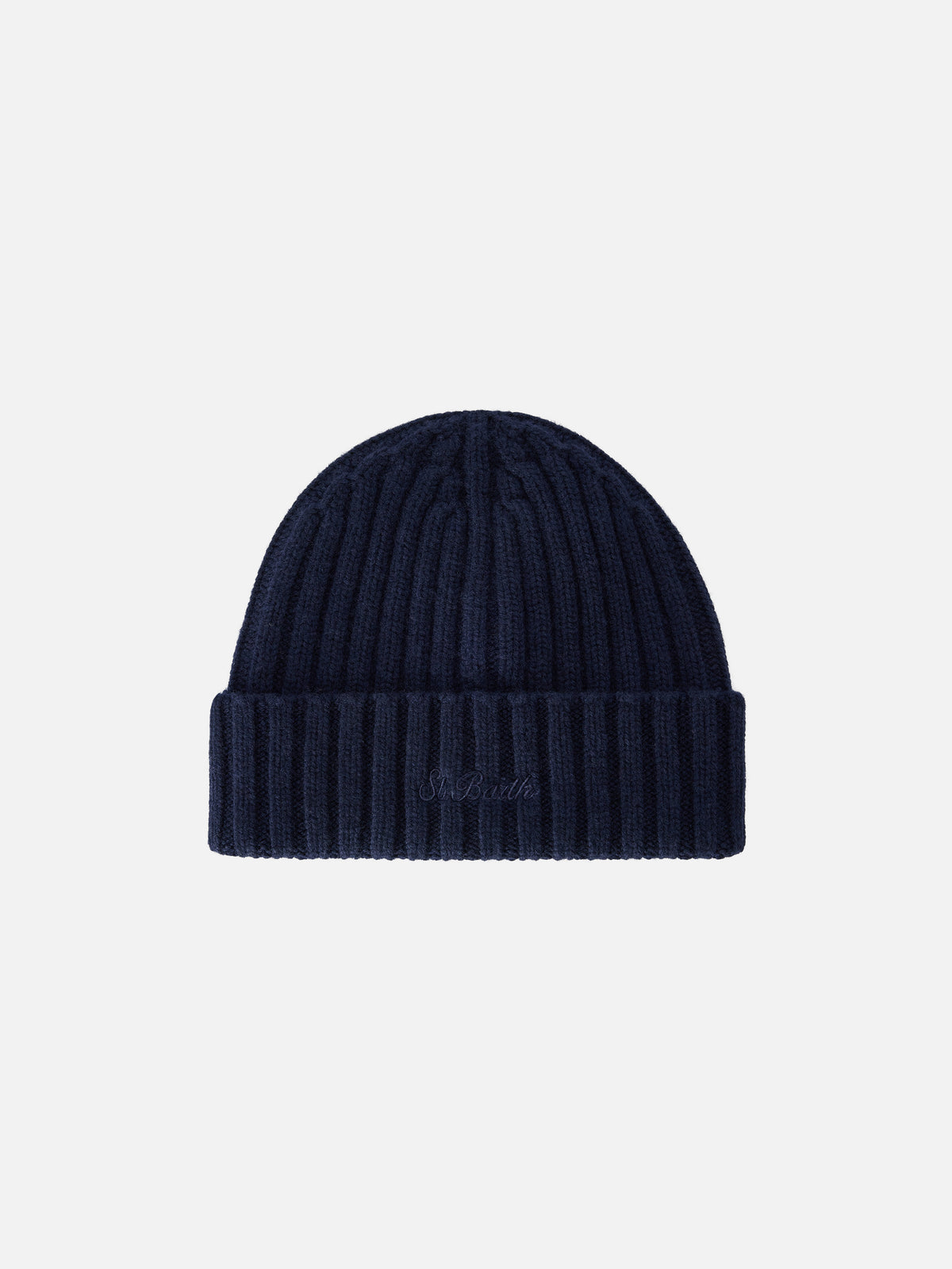 Gorro Wengen blue color navy con bordado St. Barth 