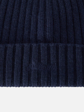 Gorro Wengen blue color navy con bordado St. Barth 