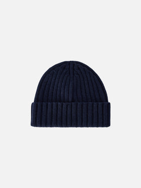 Gorro Wengen blue color navy con bordado St. Barth 