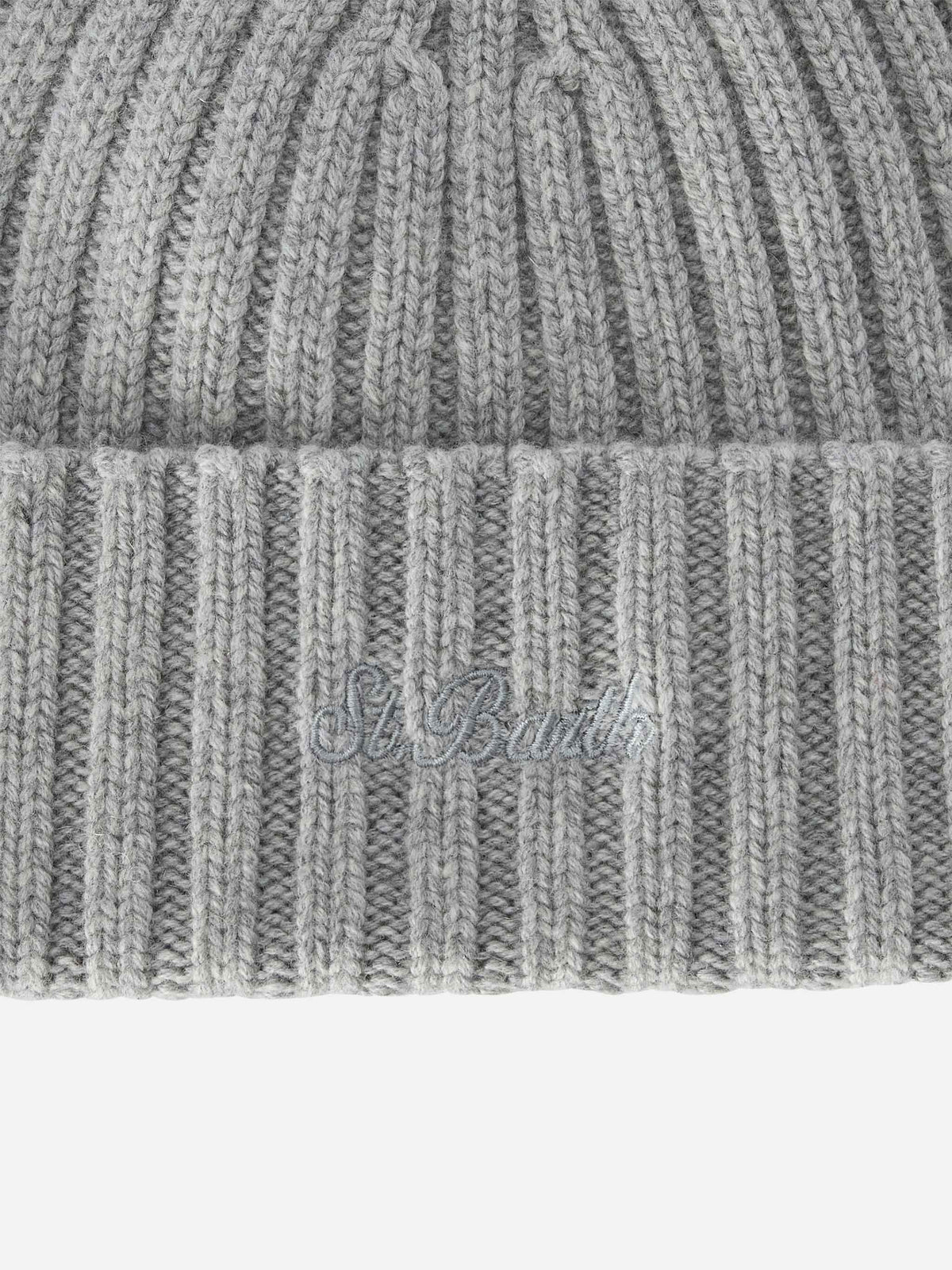 Light grey Wengen beanie with St. Barth embroidery