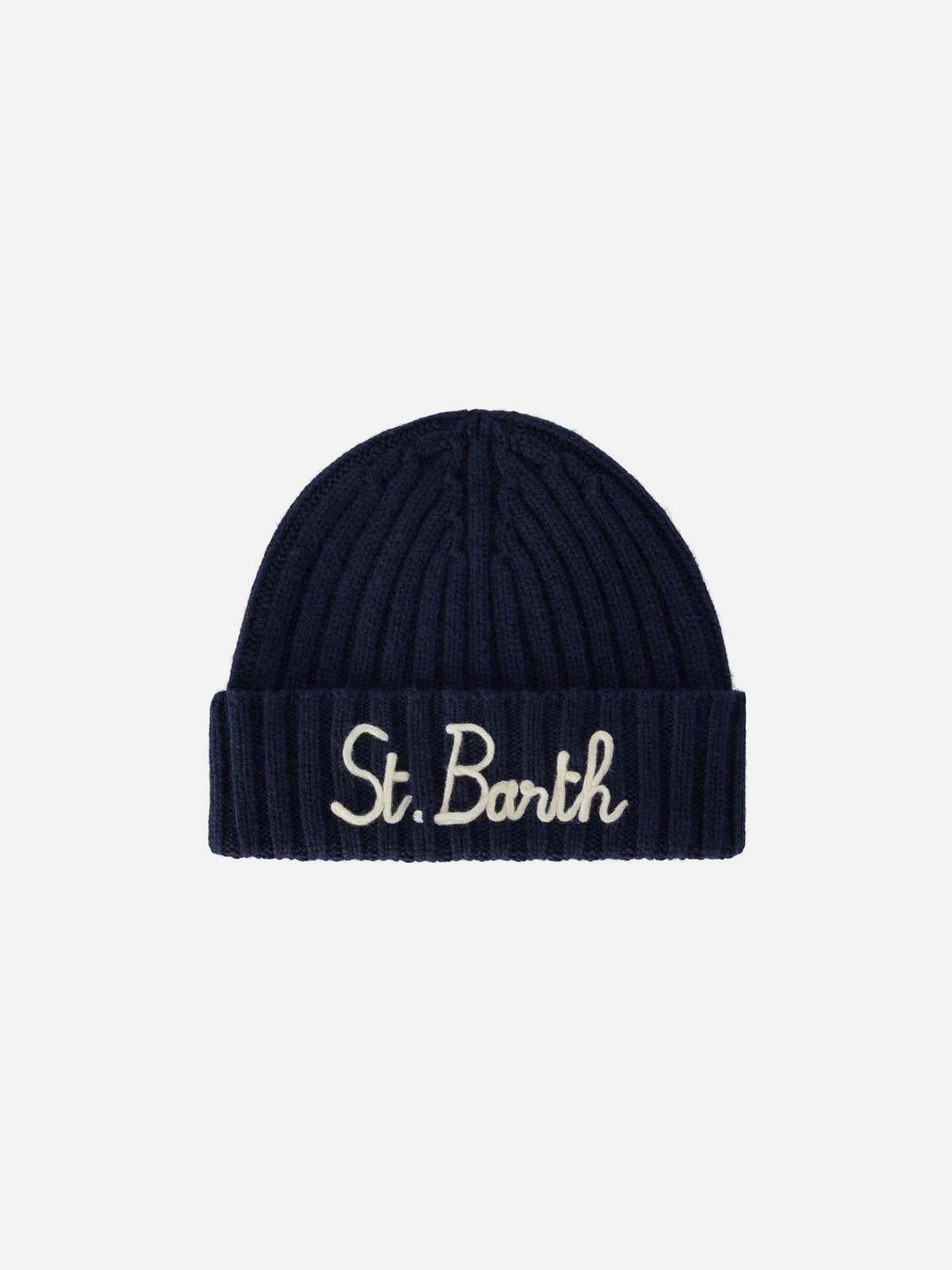 Navy blue Wengen beanie with St. Barth embroidery