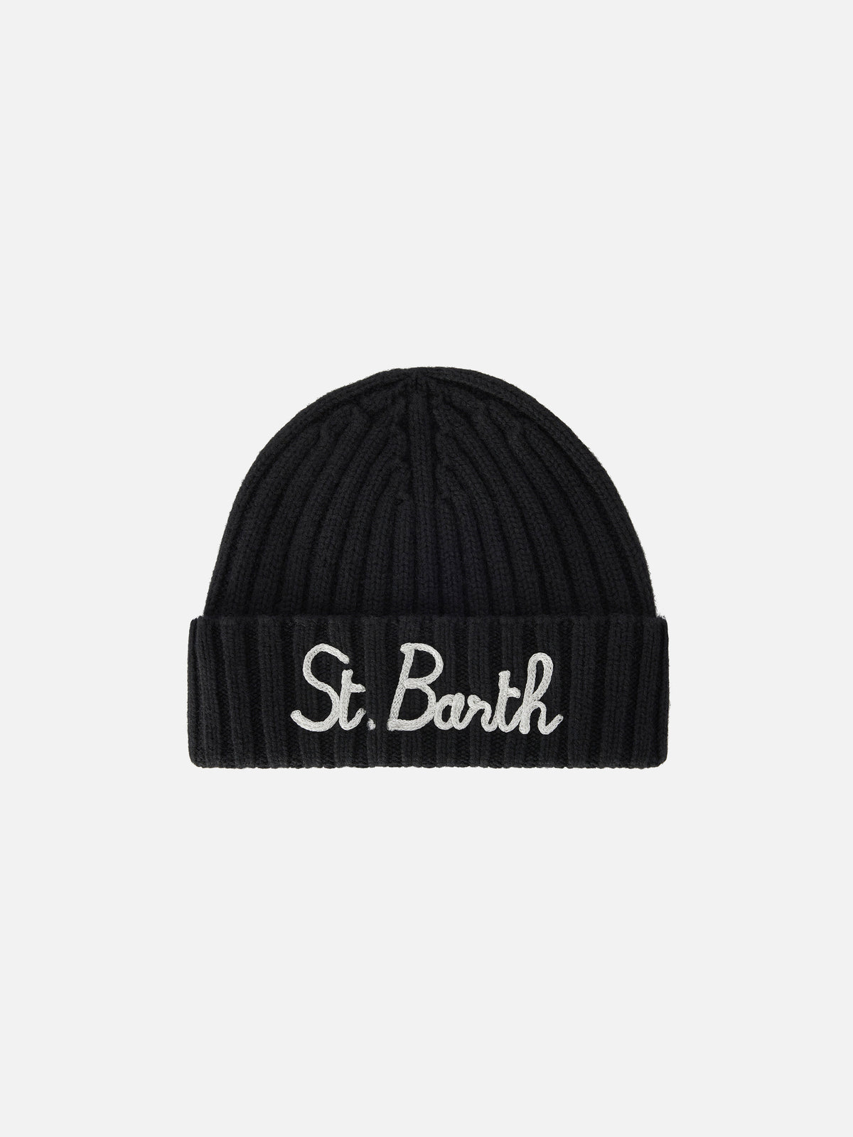 Black Wengen beanie with logo embroidery