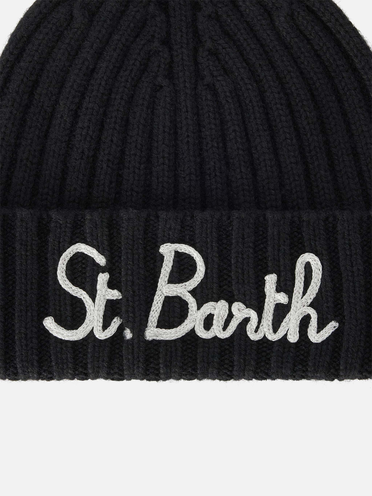 Black Wengen beanie with logo embroidery