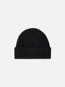 Black Wengen beanie with logo embroidery