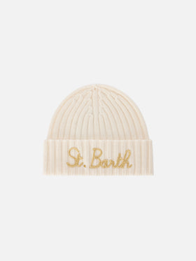 Bonnet Wengen écru avec logo brodé 