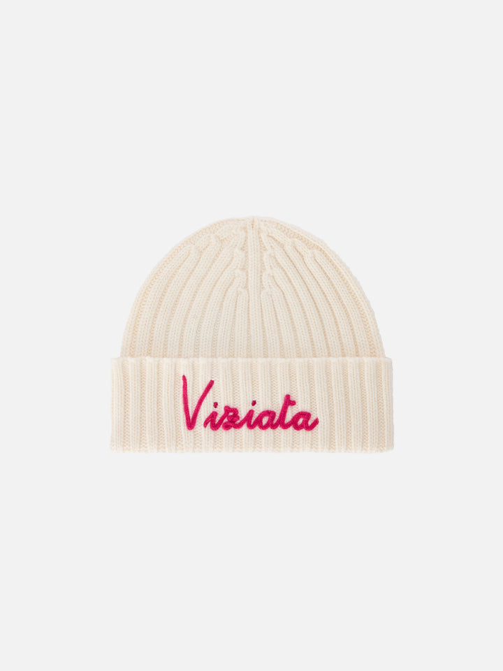 Off white Wengen beanie with Viziata embroidery