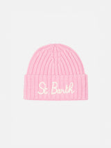 Girl pink hat Wengen with St. Barth embroidery