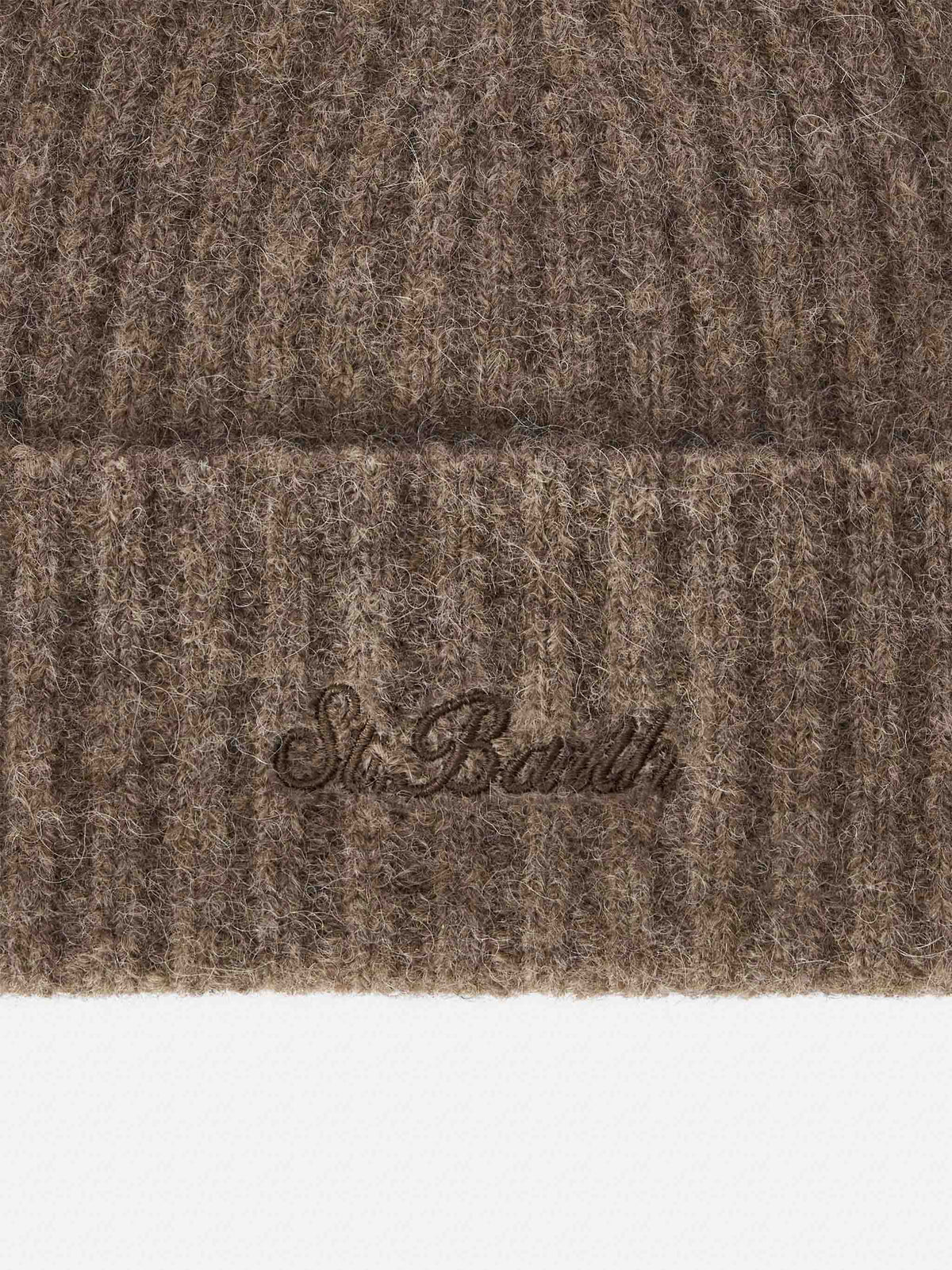 Beanie Nut Wengen aus Alpaka-Mischung mit Logostickerei 